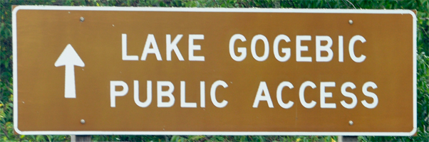 Lake Gogebic access sign